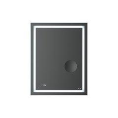 Универсальное зеркало с контурной Led-подсветкой, часами и косметическим зеркалом, 55 см, AM.PM Gem - M91AMOX0553WG