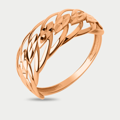 Кольцо женское из розового золота 585 пробы без вставки (арт. 025141-1010)