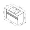 Am.Pm M8FFUX1002WM Func, База 2 ящика (push-to-open), 100 см, цвет белый матовый