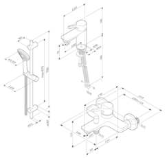 Душевой комплект 3в1 для умывальника, ванны, душа, AM.PM X-Joy S - F40985B00