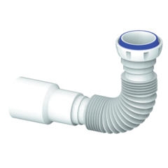 Гофра UNICORN для сифона 400мм (Ø40) x (Ø40/50) С ГАЙКОЙ 1 1/2 D45