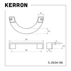 Ручка-скоба «МЕСЯЦ», 96 мм, черный матовый, S-2634-96 BL, «KERRON»