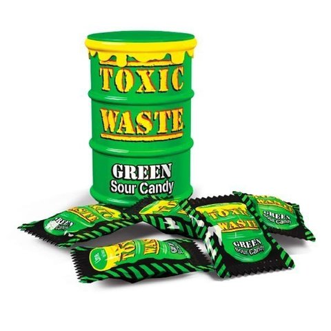 Кислые леденцы Toxic Waste Green 42 гр