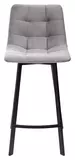 фото 3 Полубарный стул CHILLI-QB SQUARE светло-серый #26, велюр / черный каркас (H=66cm) М-City на profcook.ru