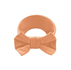 Повязка на голову с бантиком (лососевая)
