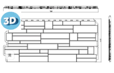 Фасадная панель скалистый камень