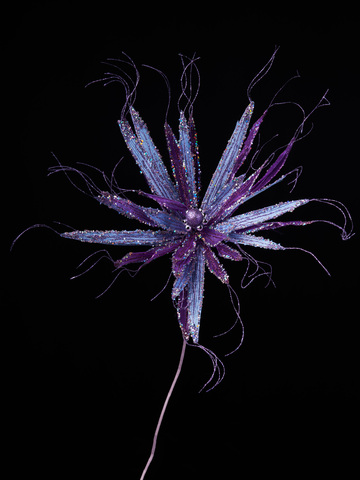 Фантазийный цветок 48х66см ChristmasDeLuxe фиолетово-голубой