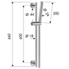 Remer SS317M317MM Душевая стойка с ручным душем и шлангом Remer INOX SS317M317MM, нержавеющая сталь