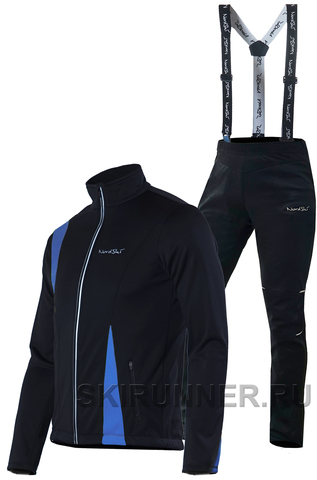 Утеплённый лыжный костюм Nordski Active Black-Blue Premium Black мужской