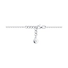 83050042  -Браслет цепочка из серебра с подвесками из перламутра в форме клевера