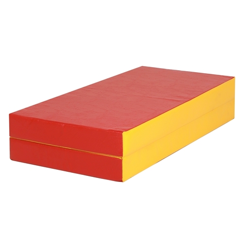 Спортивный мат 100 х 100 х 10 см складной, красно/желтый