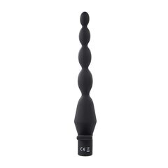 Черная анальная елочка с вибрацией Vibrating Butt Beads - 22 см. - 