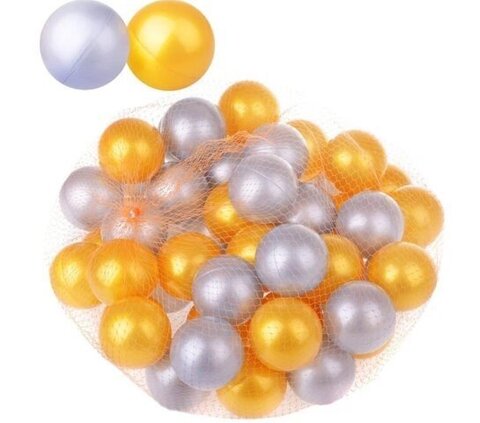 Шарики для сухих бассейнов Нордпласт 60 шт. 6 см золотистый/серебристый