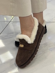 Зимние лоферы из натуральной замши