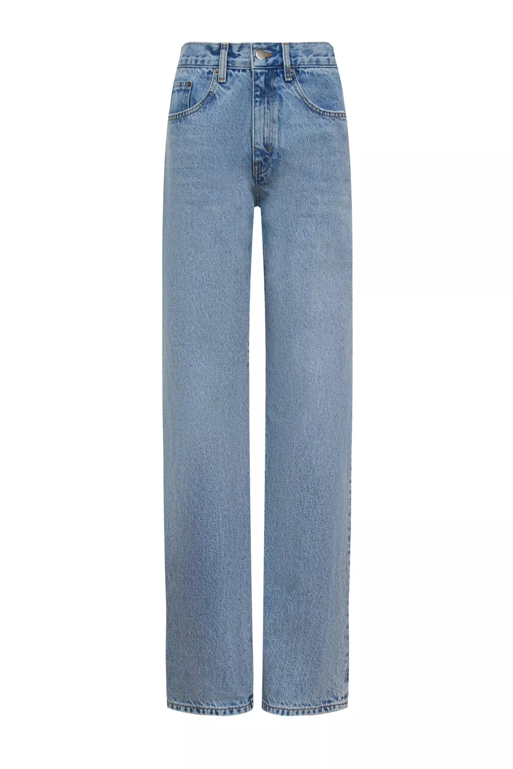 Джинсы relaxed straight синего цвета