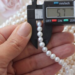 Жемчуг натуральный речной, круглый, 5,5-6,5 мм, 1 нить, Ж007