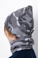 комплект  для мальчика  К 8125/св.серый меланж,милитари в полоску