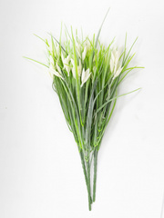 Растение искусственное, Зелень с цветами на вставке, Белый, 34 см, 1 шт.