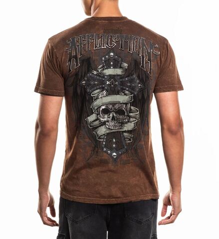 Affliction | Футболка двусторонняя мужская Wage Chaos Tee A28177 сзади