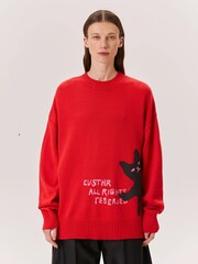 Джемпер ALL CATS RESERVED красного цвета