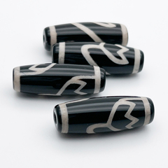 "Дзи" Лотос, размер около 30*10 мм, цена за 1 шт