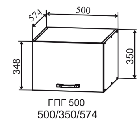 Кухня Манго шкаф верхний горизонтальный глубокий 500
