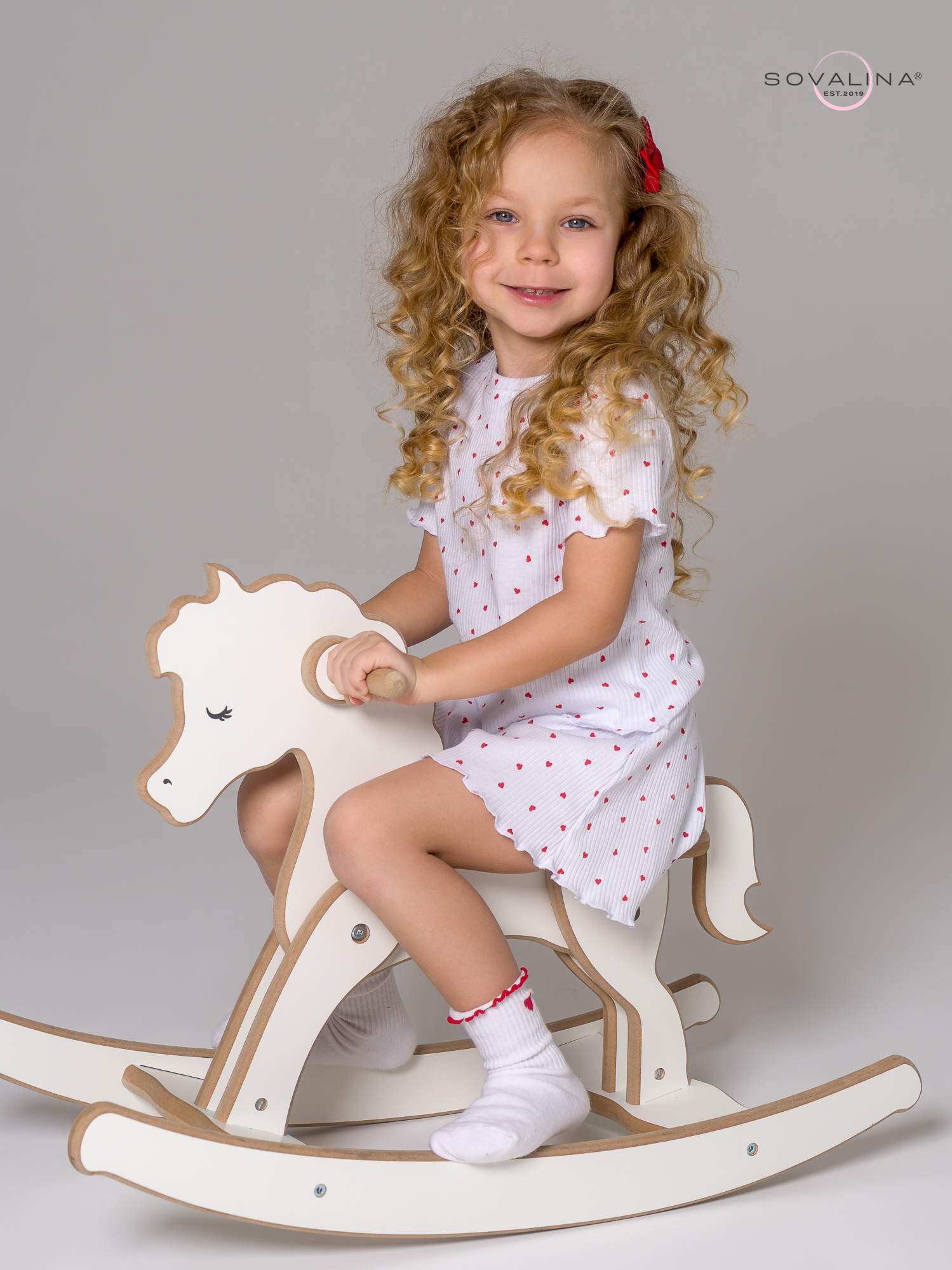 Пижама Элли мелкие красные сердечки