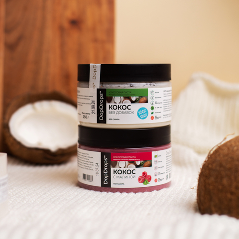 Кокосовая паста c малиной урбеч 250 г