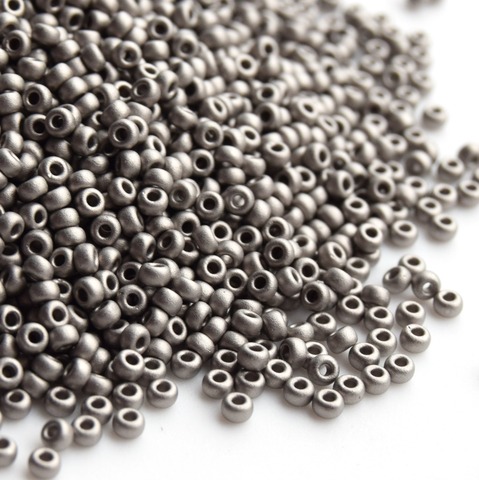 RR-0190F Бисер круглый Миюки 11/0 Никель матовый /Miyuki round 11/0 Matted Nickel Plated