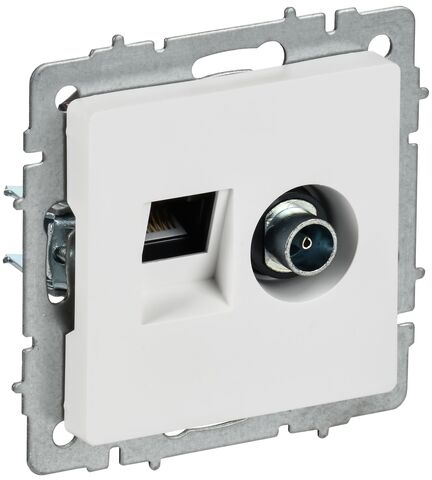 BRITE Роз. двойная TV+RJ45 кат.5E РТВ/РК12-БрАБ а/б IEK