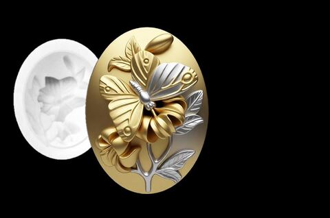 Силиконовый молд Камея № 29 Бабочка Объемная