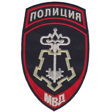 Шеврон Полиция ВОХР вышитый с липучкой (синий)