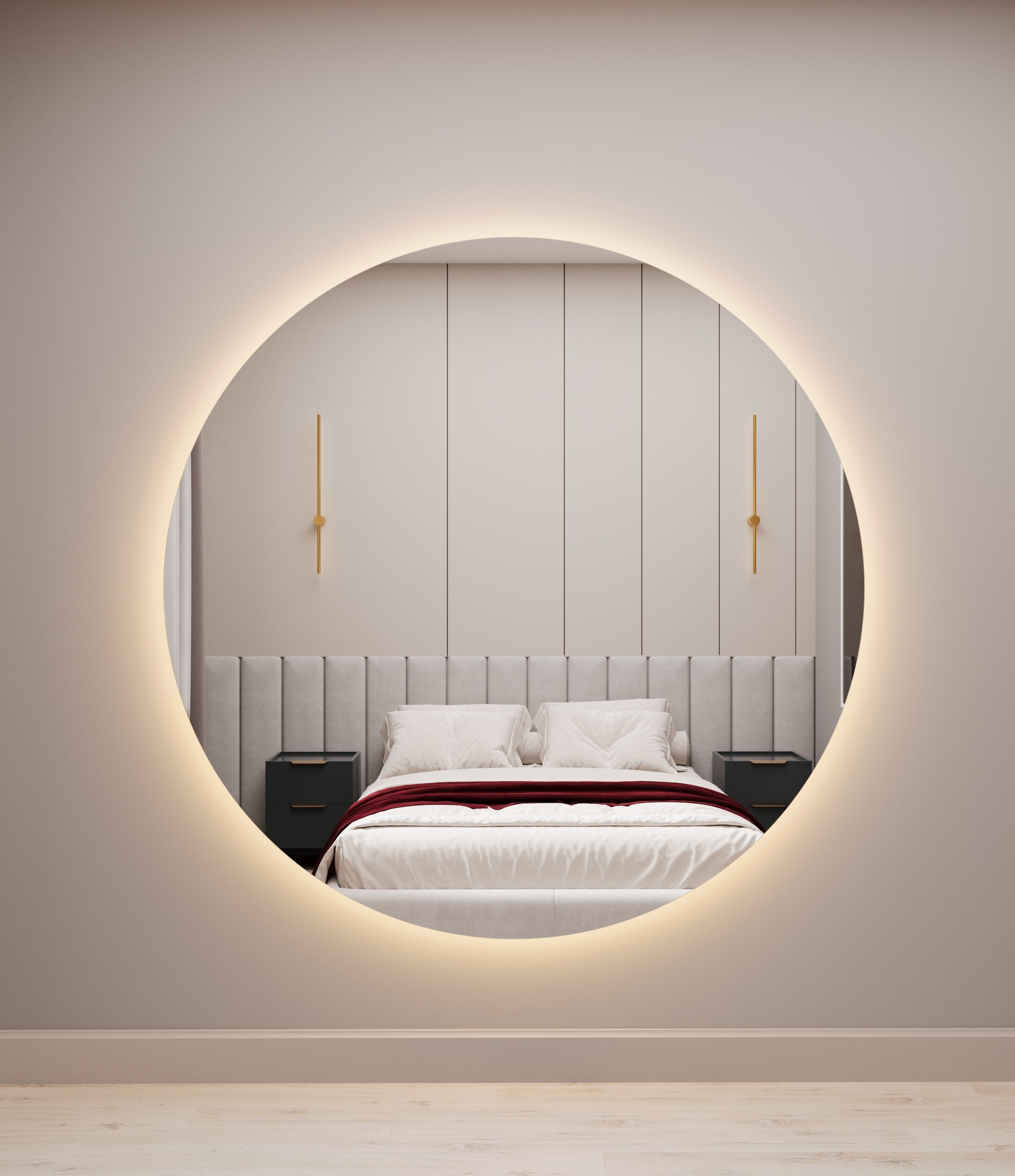 Большое круглое зеркало с LED подсветкой. – купить за 43 243 ₽ | URUS ...