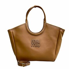 Кожаная средняя сумка Miu Miu Ivy коричневый