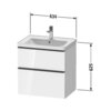 DE435401818 Duravit D-Neo Тумбочка подвесная, 634x452хh625 мм, 2 ящика, цвет: Белый матовый (для раковины 236765)