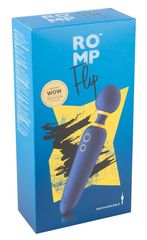 Синий вибромассажер с круглой головкой Romp Flip - 23 см. - 