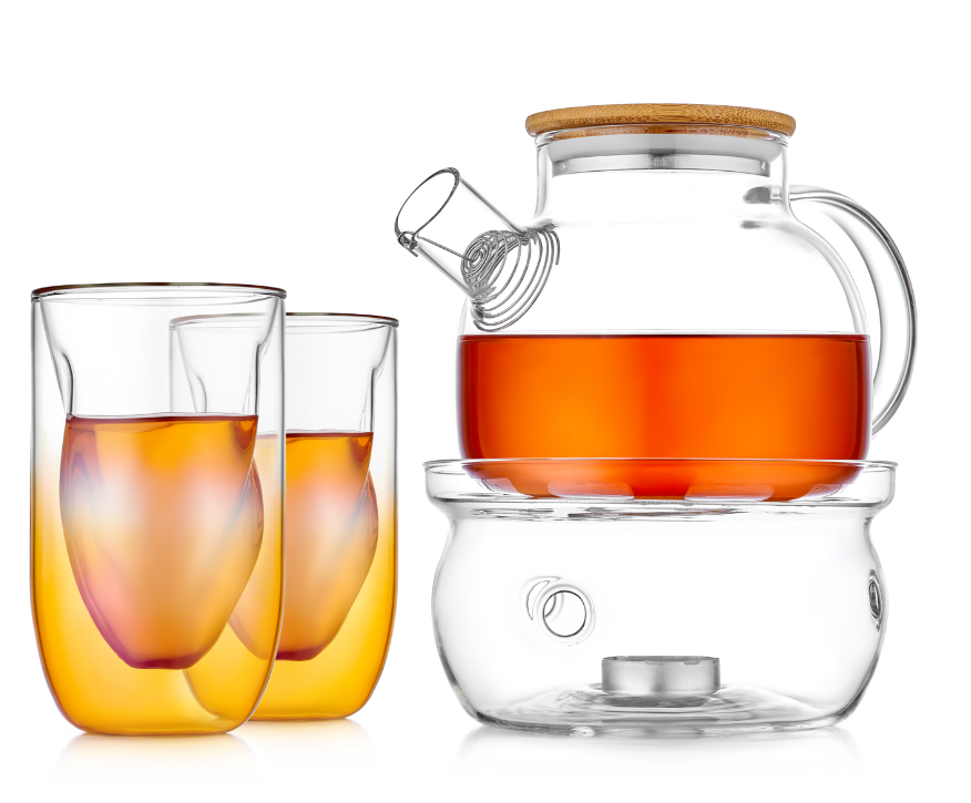 Наборы-Акции Заварочный чайник с подогревом от свечи в наборе с цветными рельефными стаканами 1293152104G.PNG