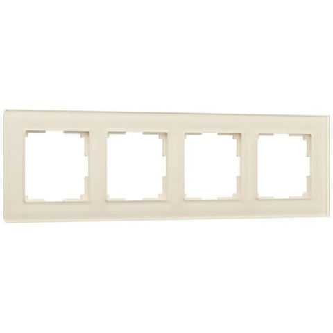 Рамка на 4 поста. Цвет Молочный. Werkel(Веркель). Favorit. a058816 / W0041141