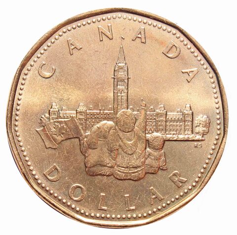 1 доллар "125 лет конфедерации. Парламент" 1992 год UNC