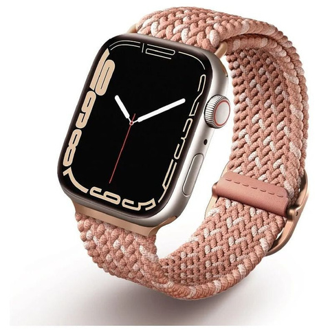 Плетеный ремень Uniq ASPEN DE для Apple Watch 41/40/38, цвет розовый