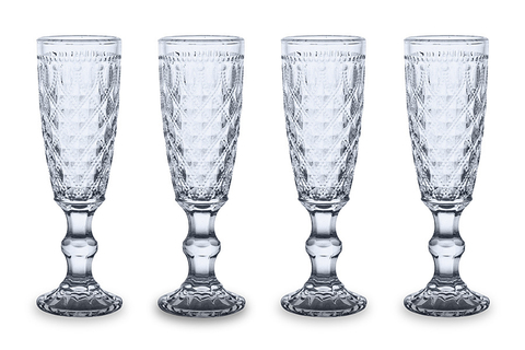 Набор бокалов для шампанского 4шт 150мл WD Lifestyle Dubai голубой