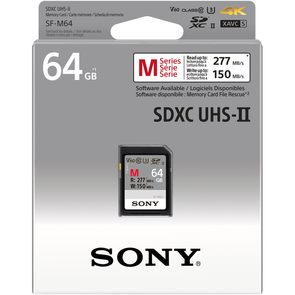 Купить Карта памяти Sony 64GB SF-M Series UHS-II SDXC 277МБ/с (U3, Class  10) - по выгодной цене | Нобэл