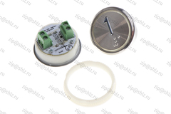 Кнопка (кнопочный модуль) BBP-R331-CMPLT-S-W "1 этаж", круглая, статическая белая подсветка, Брайль.