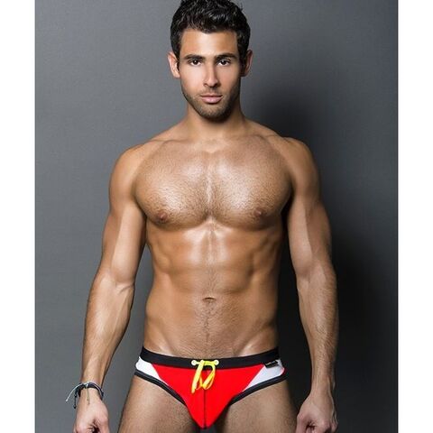 Мужские плавки брифы красные Andrew Christian Swim Brief 6290