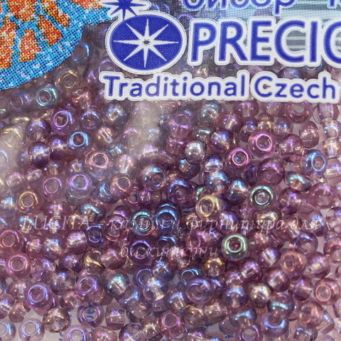 21010 Бисер 10/0 Preciosa прозрачный радужный сиреневый