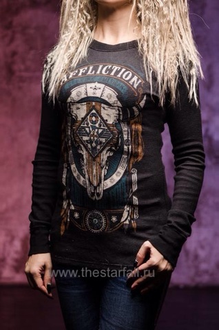 Affliction | Пуловер двусторонний женский Land Of The Free AW12073 перед на модели