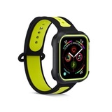 Силиконовый чехол Sport Case для Apple Watch 38 мм (Черный с желтым)