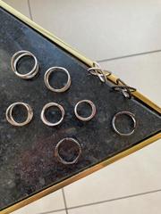 11772 - Кольцо ИКС из серебра в черном родаже с черными цирконами