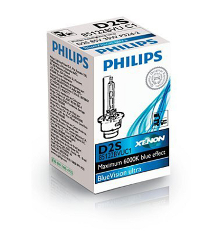 Лампа ксенон D2S (6000К) Philips BlueVision Ultra (картон)