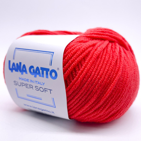 Пряжа Lana Gatto Super Soft 19002 красный коралл (уп.10 мотков)